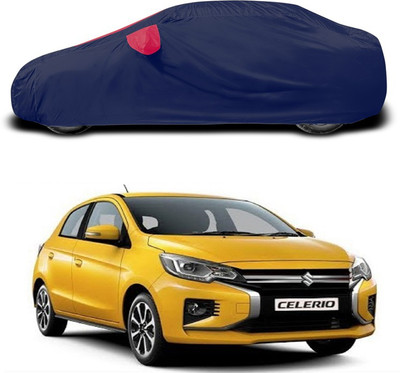 SEBONGO Car Cover For Maruti Suzuki Celerio (With Mirror Pockets)(Red, Blue)