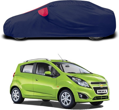 SEBONGO Car Cover For Chevrolet Beat (With Mirror Pockets)(Red)