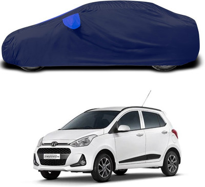 ANTHUB Car Cover For Hyundai Grand i10 (With Mirror Pockets)(Blue)