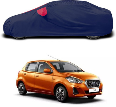 ANTHUB Car Cover For Nissan Go (With Mirror Pockets)(Red, Blue)