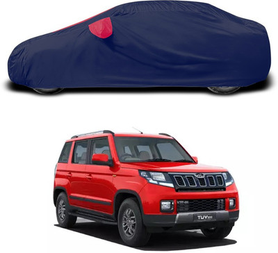 SEBONGO Car Cover For Mahindra TUV300 (With Mirror Pockets)(Red, Blue)