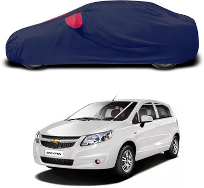 SEBONGO Car Cover For Chevrolet Sail UVA (With Mirror Pockets)(Red, Blue)