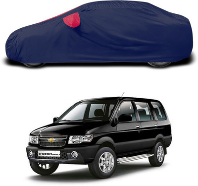 SEBONGO Car Cover For Chevrolet Tavera (With Mirror Pockets)(Red, Blue)