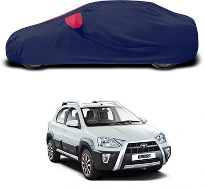 ANTHUB Car Cover For Toyota Etios Cross (With Mirror Pockets)(Red, Blue)