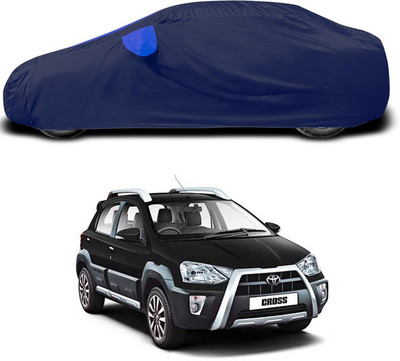 ANTHUB Car Cover For Toyota Etios Cross (With Mirror Pockets)(Blue)