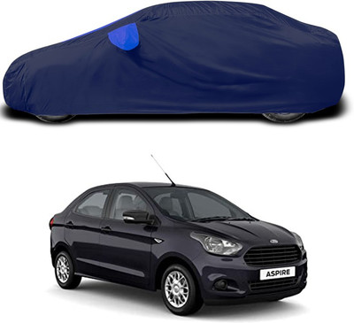 SEBONGO Car Cover For Ford Figo Aspire (With Mirror Pockets)(Blue)