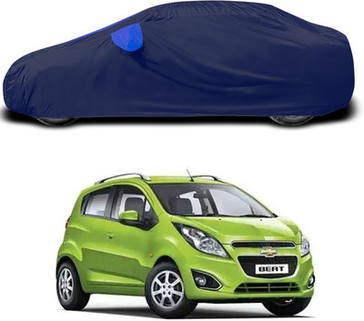 ANTHUB Car Cover For Chevrolet Beat (With Mirror Pockets)(Blue)