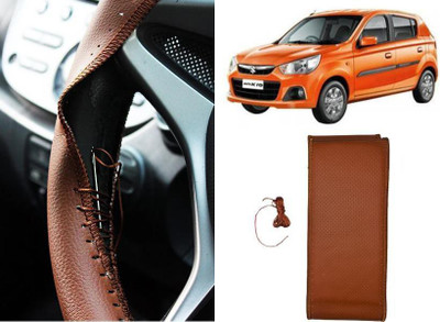 arneja trading company Hand Stiched Steering Cover For Maruti Alto K10(Tan, Leatherite)