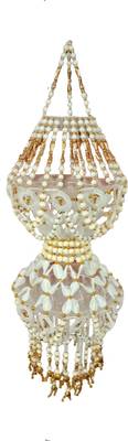 Kaxtang Home Decor Diwali White Jhumar Decorative Jhumar for Diwali Decoration Artificial Jhumar Pendants Ceiling Lamp