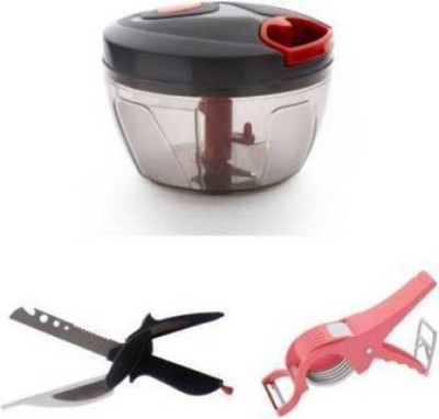 Ganesh G Combo Pack of 3 Pcs. Handy Chopper, Clever Cutter 2 in 1 & Vegetable Cutter Vegetable & Fruit Chopper(1 HANDY CHOPPER, 1 CLEVER CUTTER 2 IN 1, 1 Vegetable Cutter)