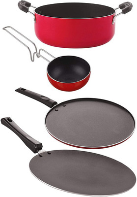 NIRLON CT12_VG_ST12_CS24 Non-Stick Coated Cookware Set(PTFE (Non-stick), Aluminium, 4 - Piece)