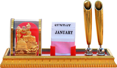 Kraft Bugs 2 Compartments Plastic Pen holder(Gold)