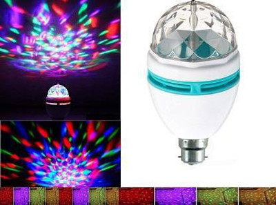 Glamezone 360 Degree LED Crystal Rotating Bulb Magic Disco LED Light Single Disco Ball(Ball Diameter: 2.5 cm)