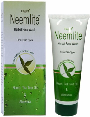 ELEGANT Neelite Herbal Facewash 75ml With Neem, ALoevera, Tea Tree & Lemon Peel Extracts - Pack Of 2 Face Wash(150 g)