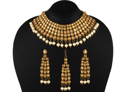 piah fashion Alloy Gold-plated Gold Jewellery Set(Pack of 1)