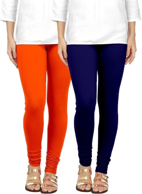 lifeneeds Churidar  Ethnic Wear Legging(Blue, Orange, Solid)