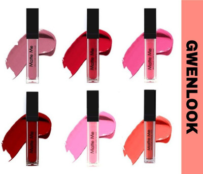 GWENLOOK Liquid matte Lipstick pack of 6(Multicolour, 30 ml)