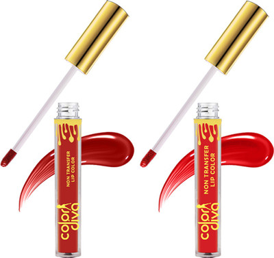 Color Diva Non Transfer Matte Liquid Lipstick Pack of 2(1, 6 ml)