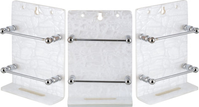 TDO Acrylic Wall Mount Mobile Phone Stand | TV / AC Remote Stand | Mobile Holder (3 Pcs MARBAL WHITE) Mobile Holder