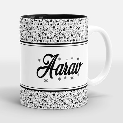 Sublikraft Name Of Aarav 2 Tone Multi Color Printed Ceramic Coffee Mug(330 ml)