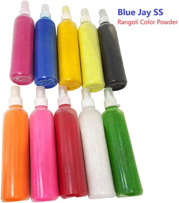 Blue jay Pack of 10 Rangoli Powder(Multicolor)