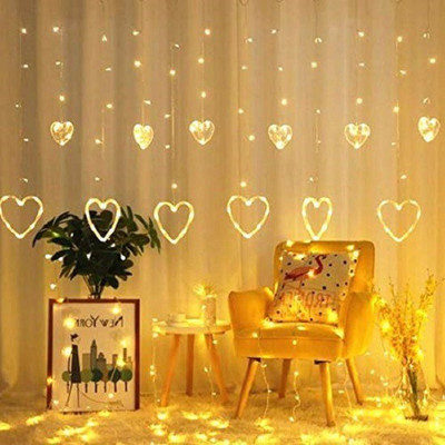 GEEKMONKEY 150 LEDs 3.05 m Yellow Flickering Heart Rice Lights(Pack of 1)