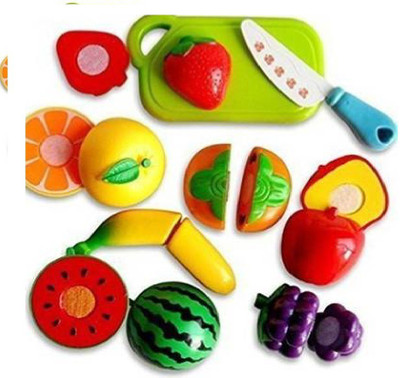WECAN FASHION Set of 10 Kitchen Food Fruit Vegetable Cutting Kids Pretend Play