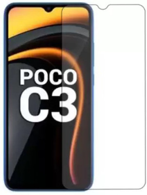 silkykraftz Tempered Glass Guard for Poco C3(Pack of 1)