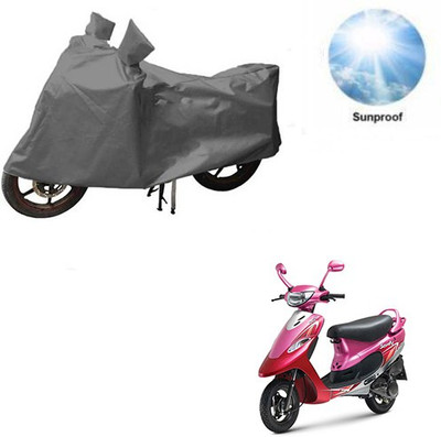 MOTOWORLD Waterproof Two Wheeler Cover for TVS(Scooty Pep+, Grey)