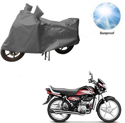 MOTOWORLD Waterproof Two Wheeler Cover for Hero(HF Deluxe, Grey)