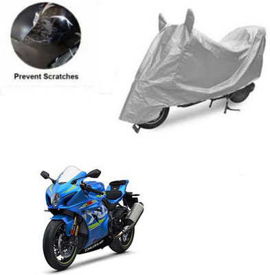 RPSENTTERPR Waterproof Two Wheeler Cover for Suzuki(GSX, Silver)