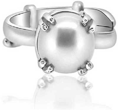 KUNDLI GEMS south Sea Pearl ring Natural 7.25 carat stone Moti semi Precious stone Astrological for men & women Stone Pearl Silver Plated Ring