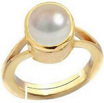 RATAN BAZAAR Stone Pearl Gold Plated Ring