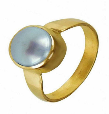 RATAN BAZAAR south Sea Pearl ring Natural 7.25 carat stone Moti semi Precious stone Astrological for men & women Stone Pearl Gold Plated Ring