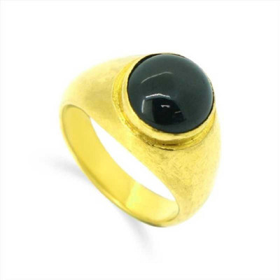 RATAN BAZAAR Sulemani Hakik Stone 7.00 agate stone certified semi precious stone Lab Certified for Stone Agate Gold Plated Ring