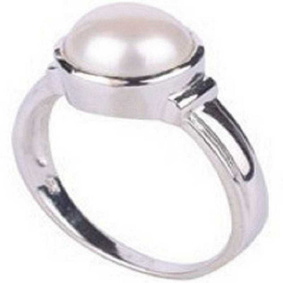 RATAN BAZAAR Stone Pearl Silver Plated Ring