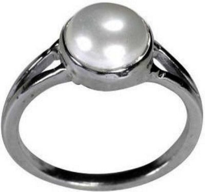 Jaipur Gemstone Natural South sea Pearl original 6.00 ratti Moti stone Astrological for unisex Stone Pearl Silver Plated Ring