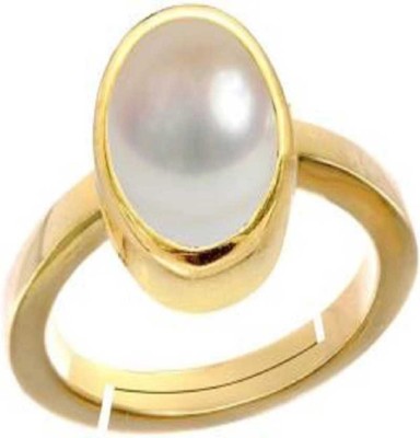 Jaipur Gemstone Pearl Stone ring Original Pearl 6.00 ratti moti stone semi Precious & Certified for men & women Stone Pearl Gold Plated Ring
