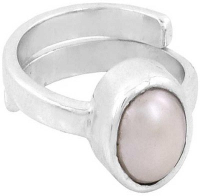 Jaipur Gemstone Pearl Stone ring Original Pearl 6.00 ratti moti stone semi Precious & Certified for men & women Stone Pearl Silver Plated Ring