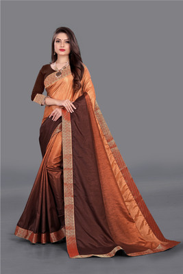 Dhami Self Design Bollywood Art Silk Saree(Orange)