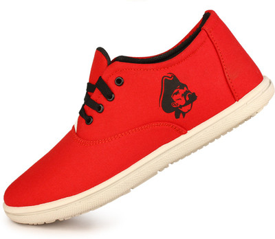 Kzaara Canvas Shoes For Men(Red , 10)