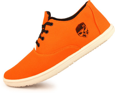 KRAVEN Canvas Shoes For Men(Orange , 9)