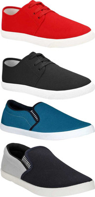 SKYMORE Combo Pack Of 4 Canvas Shoes For Men(Multicolor , 7)