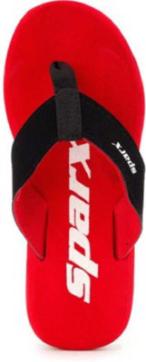 Sparx Men Flip Flops(Black, Red , 10)