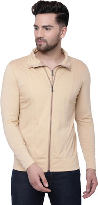 Jangoboy Solid Men Polo Neck Beige T-Shirt