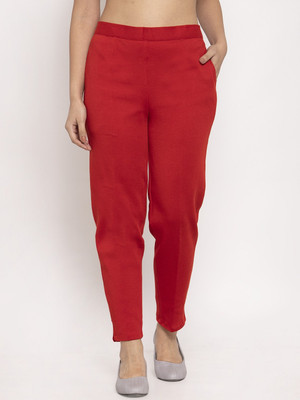 STYLE PREZONE Regular Fit Women Red Trousers