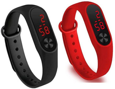 Timor F-TC909 Multi-color Silicone Strep Water Resistant Digital 3M LED Band Combo couple Set For Girls Digital Watch  - For Boys & Girls