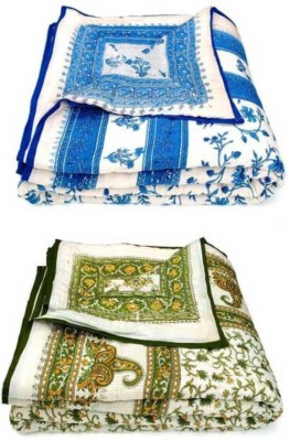 LRJ EXPORT Printed Double Quilt for  Heavy Winter(Cotton, Multicolor)