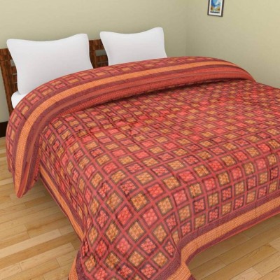 LRJ EXPORT Printed Double Quilt for  Heavy Winter(Cotton, Multicolor)
