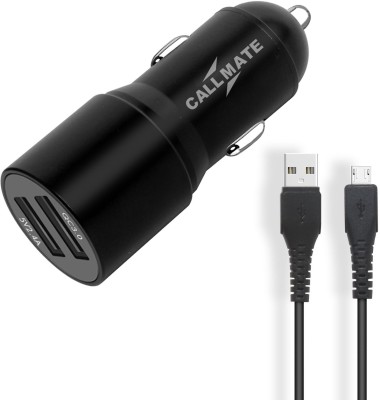 Callmate 27 W Qualcomm 3.0 Turbo Car Charger(Black, With USB Cable)